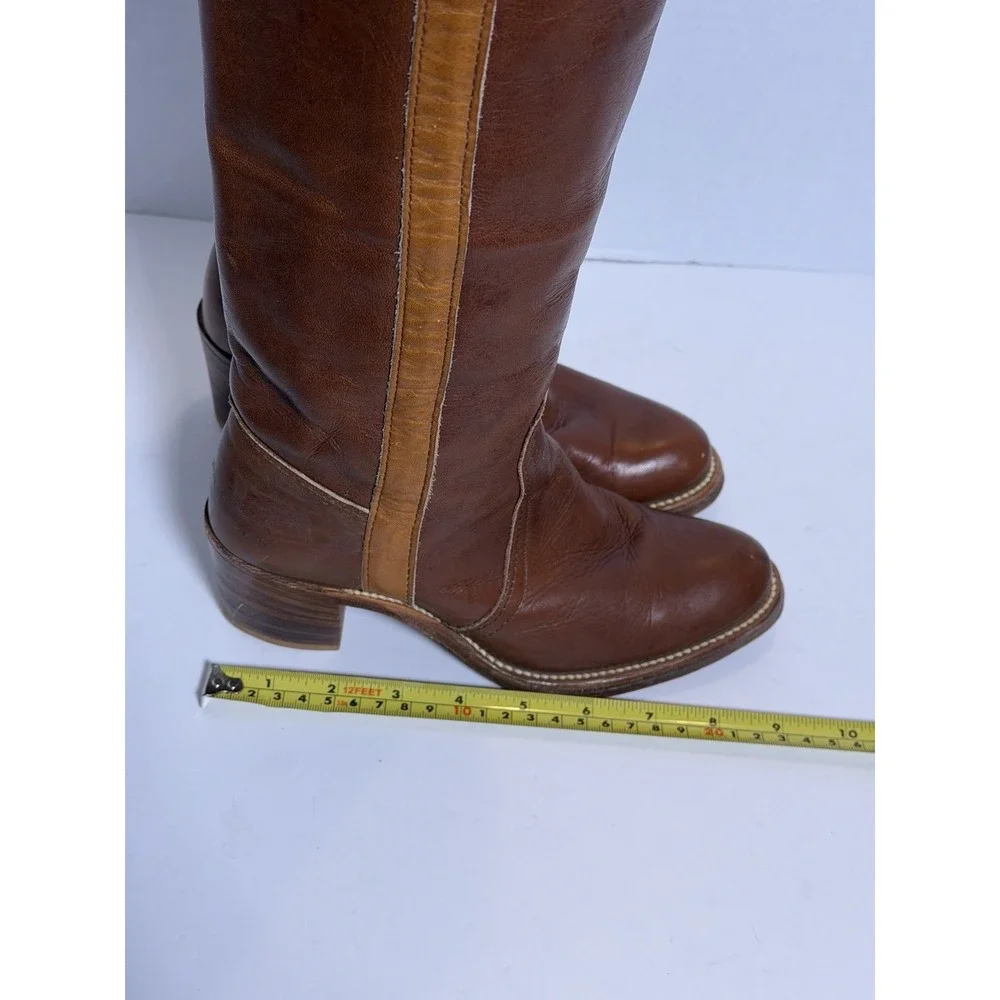 Vintage 1970's Frye Leather Cuffed Campus Boots -Women's 5